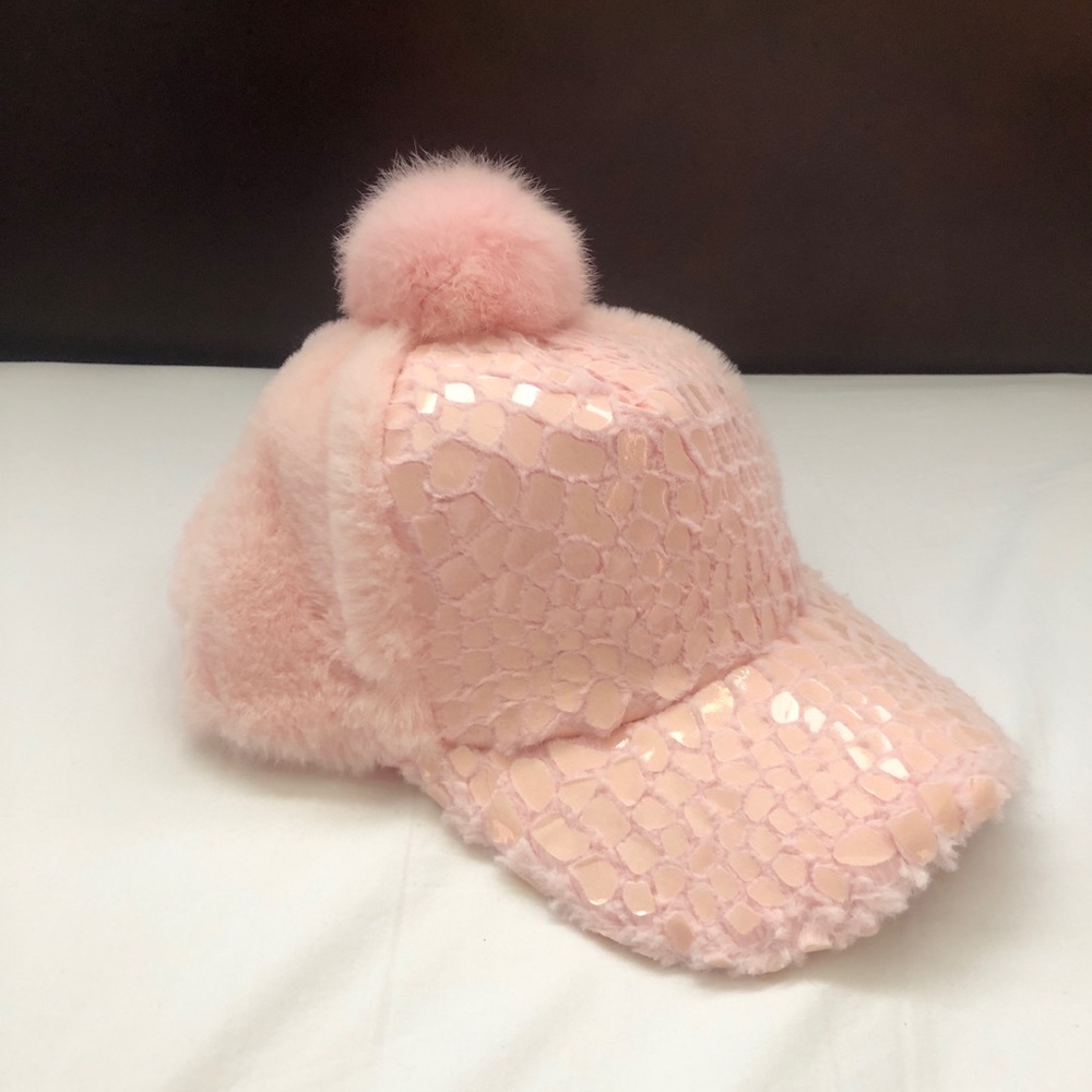 Pink Rabbit Fur Woman’s Hat